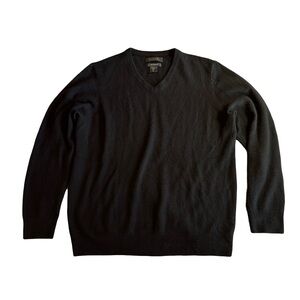 Men's Tahari Cashmere V Neck Sweater,‎ Black, Size L